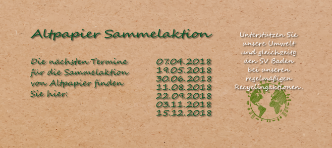 Altpapier Sammelaktion 2018 Altpapier Sammelaktion 2018